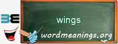 WordMeaning blackboard for wings